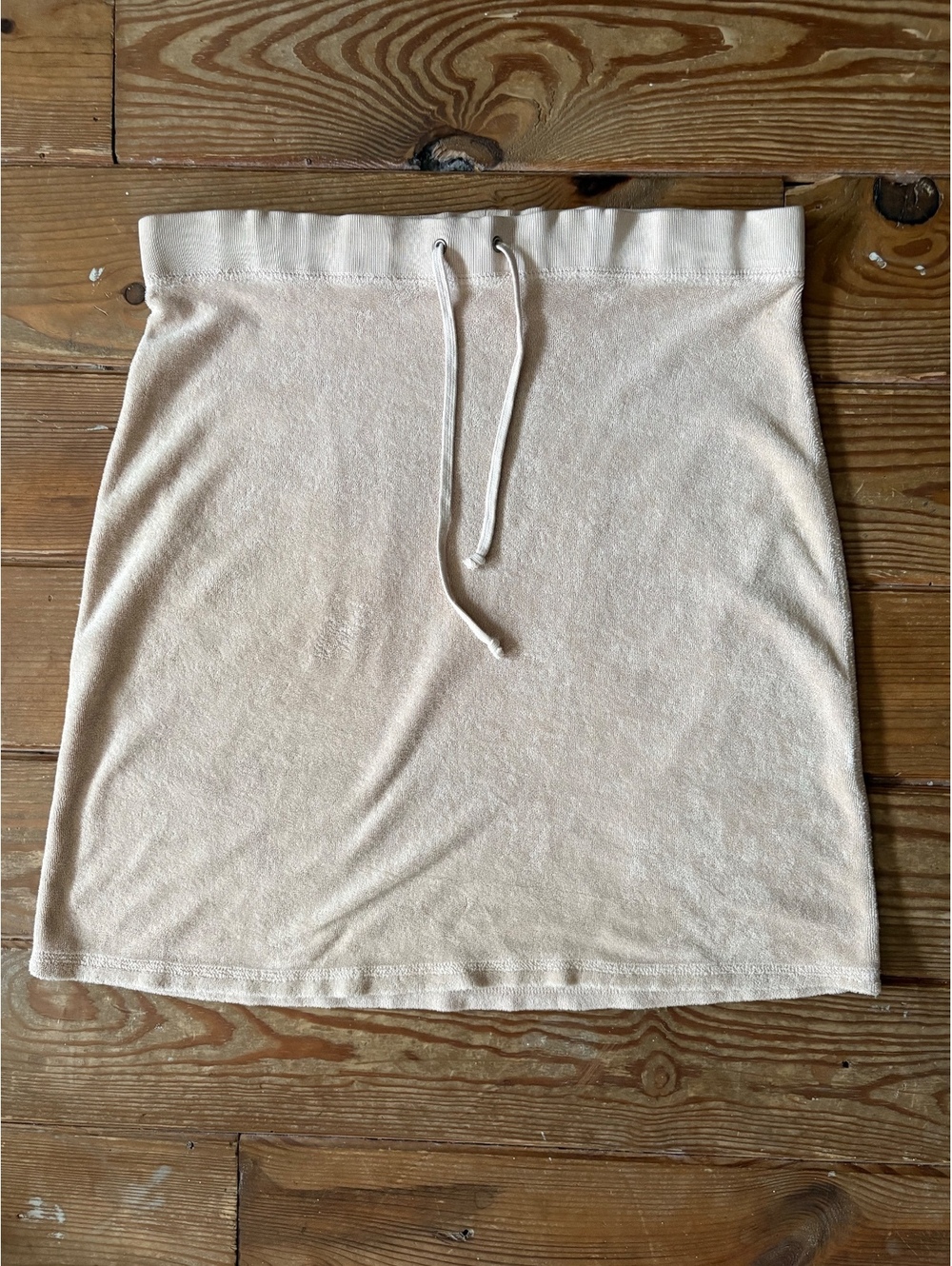 Juicy Couture Reva Fenster Terry Cloth Mini Skirt Blush Drawstring Small